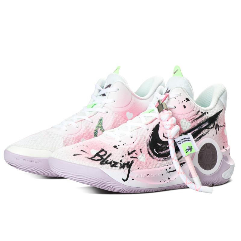 [Custom Pink Oxygen]  KD Trey 5 IX Basketball Shoes Unisex Mid-Top Black/Pink