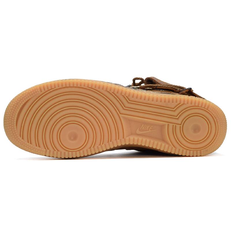 [Custom Financial freedom for both men and women]  Air Force 1 Skateboard Shoes Unisex Mid-Top Black Brown