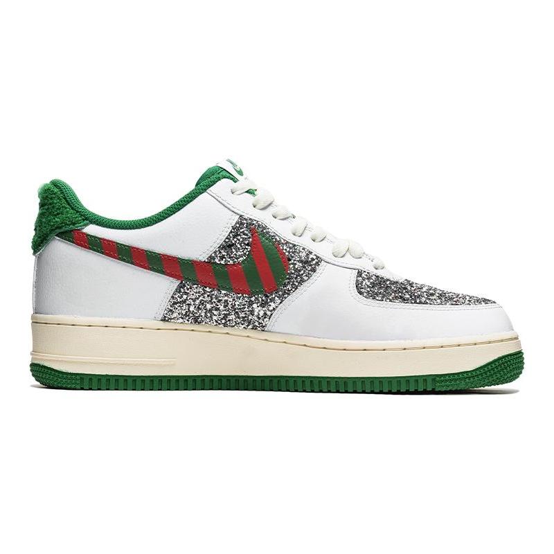 [Custom Men's off-white and green Christmas]  Air Force 1 Skateboarding Shoes Men