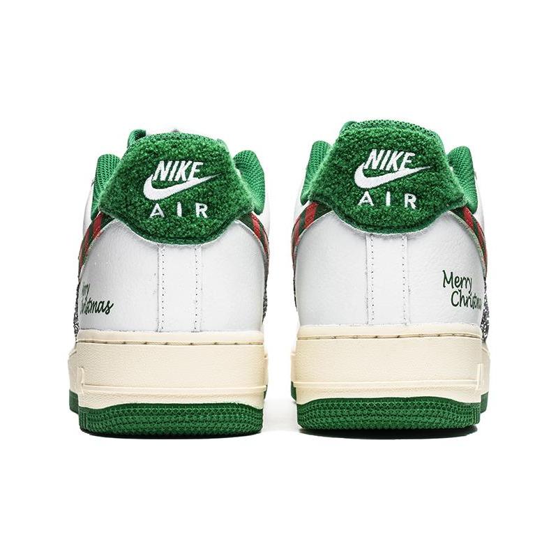 [Custom Men's off-white and green Christmas]  Air Force 1 Skateboarding Shoes Men