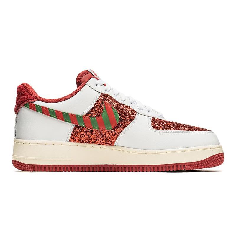 [Custom Men's red Christmas]  Air Force 1 Skateboarding Shoes Men Low-top White/Red