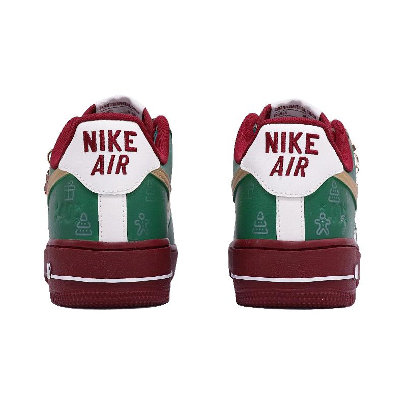 [Custom Women's Christmas green gold hook]  Air Force 1 Skateboarding Shoes Women's