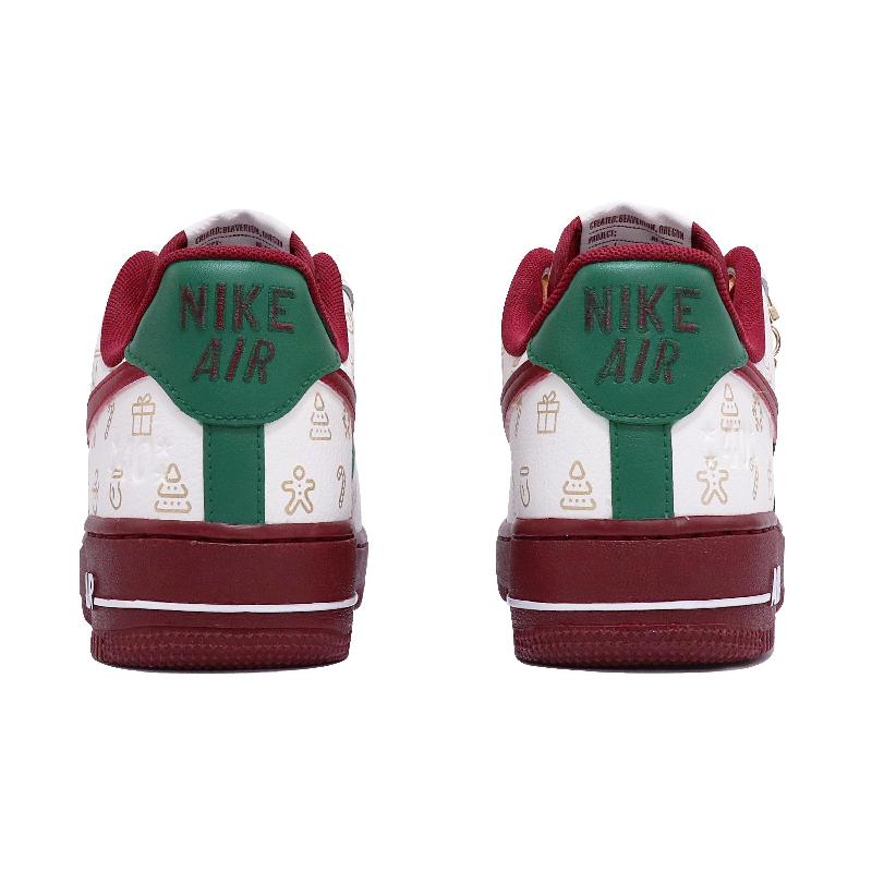[Custom Women's Christmas green gold snowflake]  Air Force 1 Skateboarding Shoes Women's