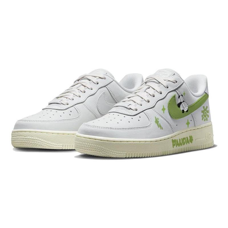[Custom Papa Panda]  Air Force 1 Skateboarding Shoes Women's Low-top Grey/white