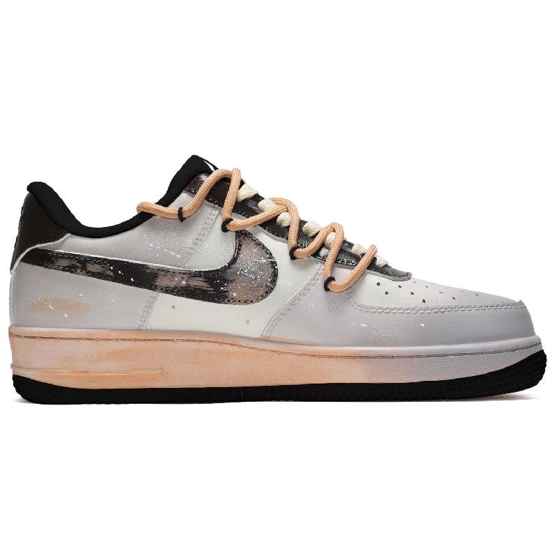 [Custom Unisex cocoa milk tea in black, gray and brown]  Air Force 1 Skateboarding Shoes Unisex