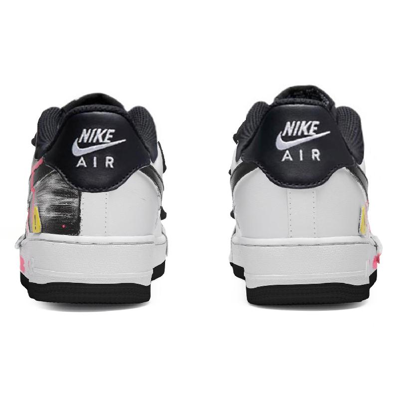 [Custom Perfectionist black and white roses for both men and women]  Air Force 1 Skateboarding Shoes Unisex Low-top Black And White Roses