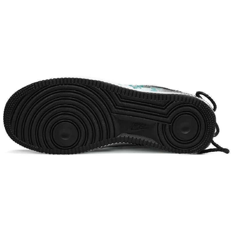 [Custom Men's graffiti party in black and green]  Air Force 1 Skateboarding Shoes Men Low-top Black/Green