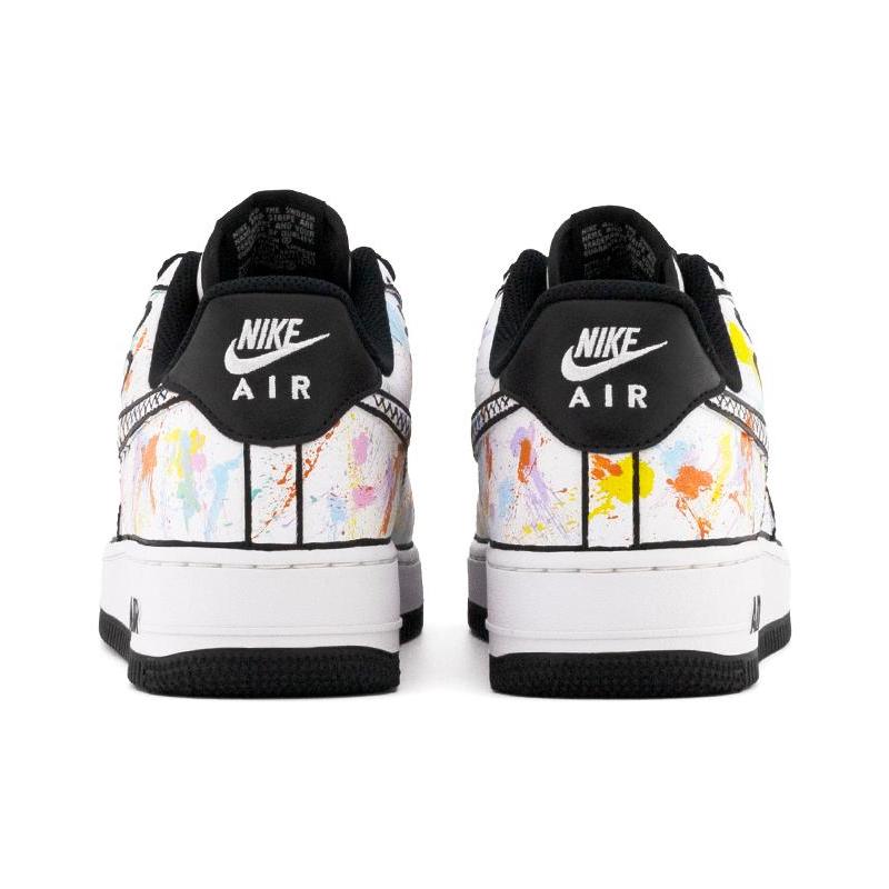 [Custom Linear graffiti A]  Air Force 1 Skateboarding Shoes Unisex Low-top White