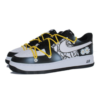 [Custom Love Daisy]  Air Force 1 Skateboarding Shoes Men Low-top White/black