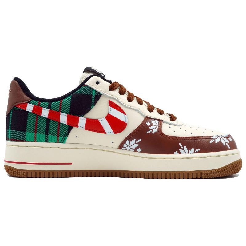 [Custom Reindeer]  Air Force 1 Skateboarding Shoes Men Low-top Red/Green/Brown