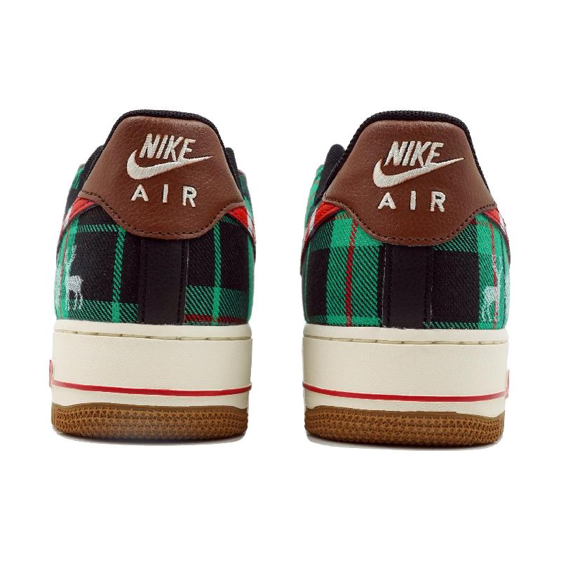 [Custom Reindeer]  Air Force 1 Skateboarding Shoes Men Low-top Red/Green/Brown