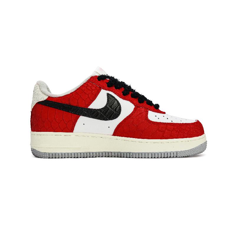 [Custom Snake dance for the Spring Festival]  Air Force 1 Skateboard Shoes Unisex Low-Top Black/Red/White