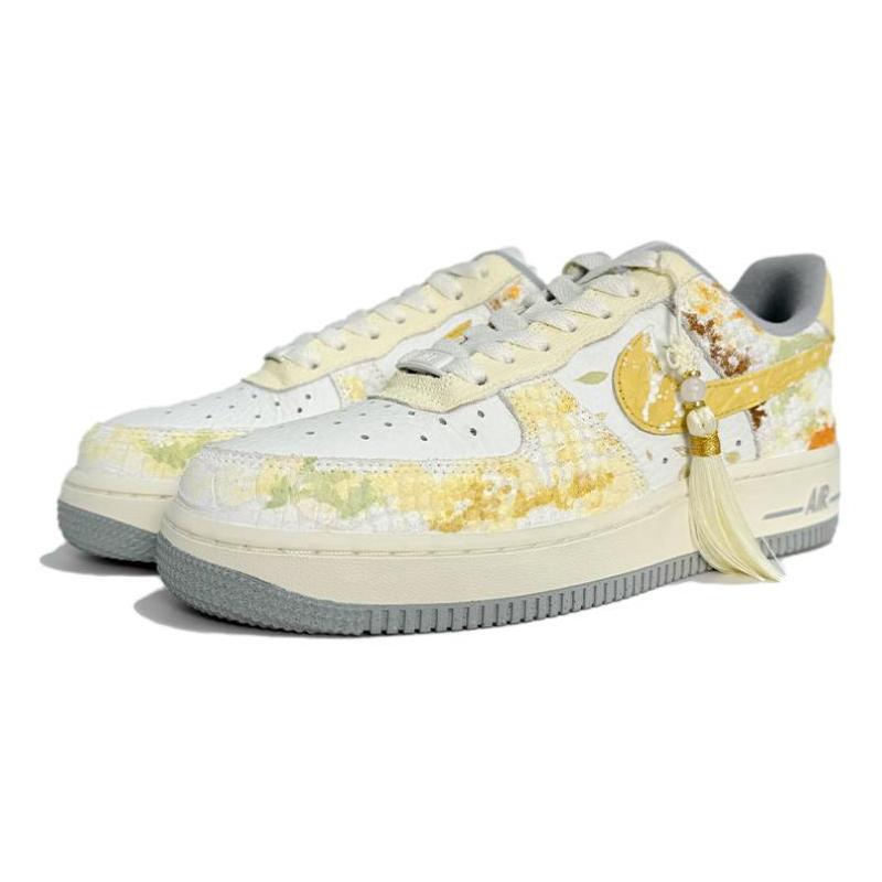 [Custom The Autumnal Equinox]  Air Force 1 Skateboard Shoes Women's Low-Top Yellow