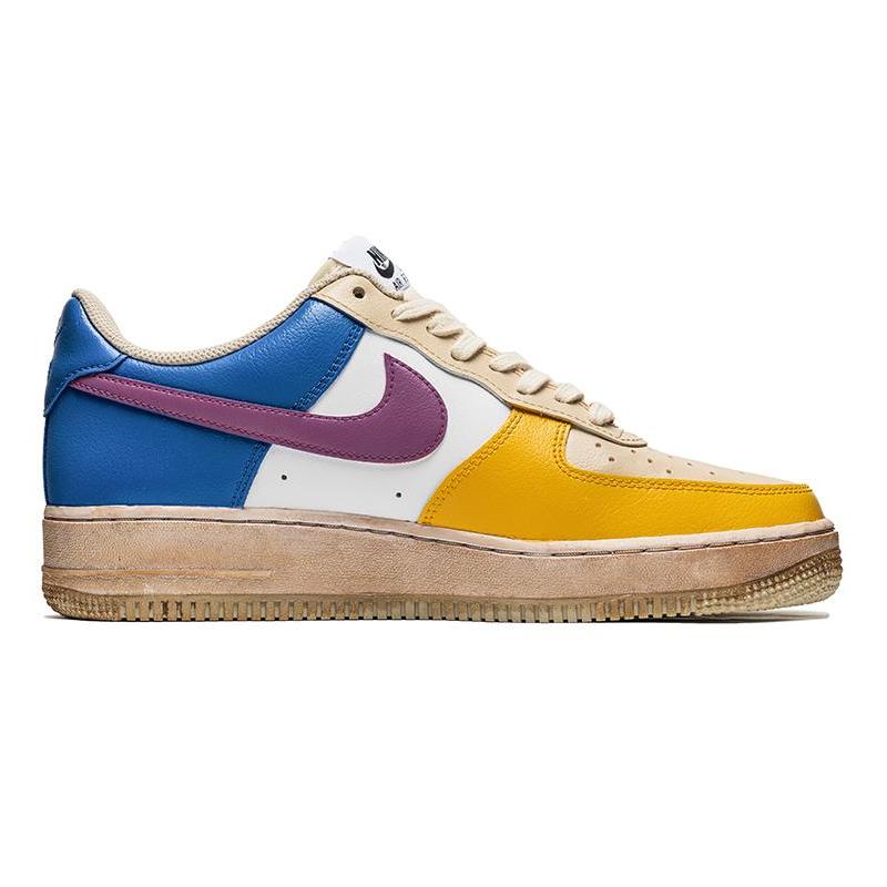 [Custom Figure oil painting]  Air Force 1 Skateboarding Shoes Unisex Low-top White And Yellow