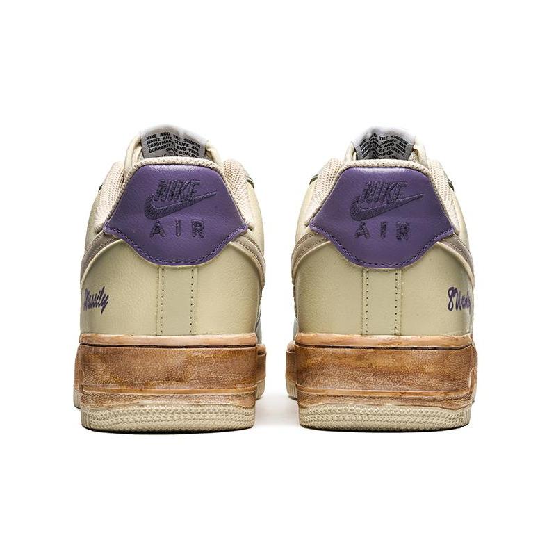 [Custom Composition style]  Air Force 1 Skateboarding Shoes Unisex Low-top Beige Yellow