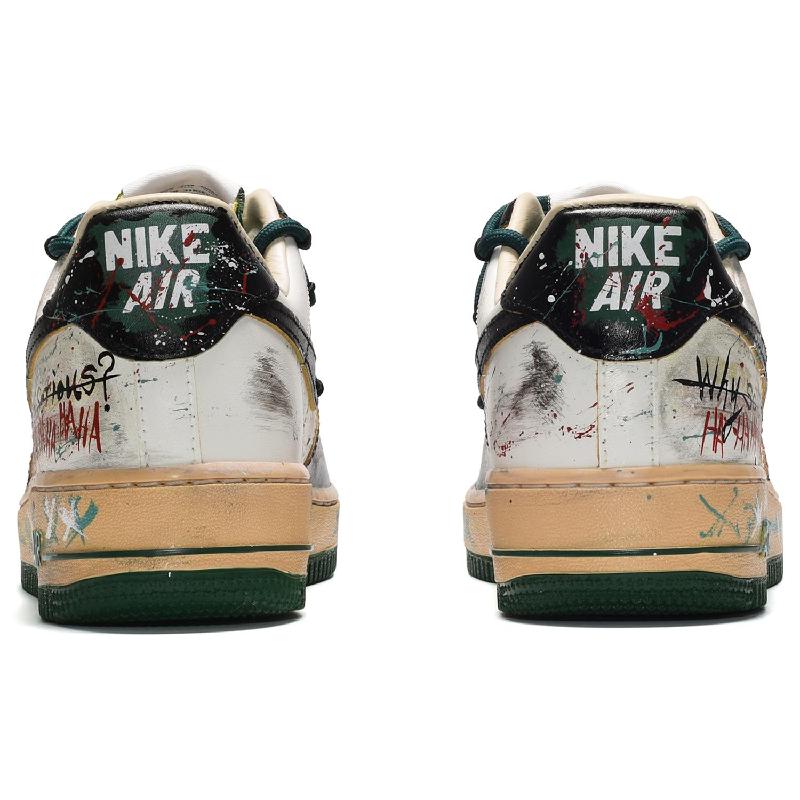 [Custom The female clown is black, white and green]  Air Force 1 Skateboarding Shoes Women's