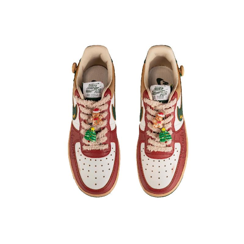 [Custom Cartoon Christmas]  Air Force 1 Skateboard Shoes Women's Low-Top Green