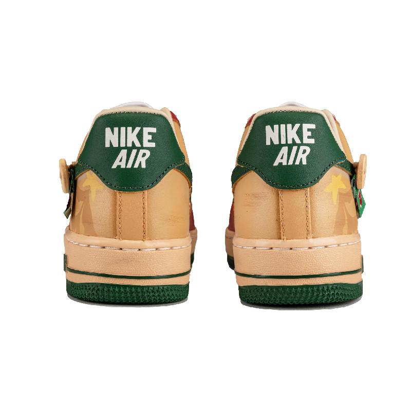 [Custom Cartoon Christmas]  Air Force 1 Skateboard Shoes Women's Low-Top Green