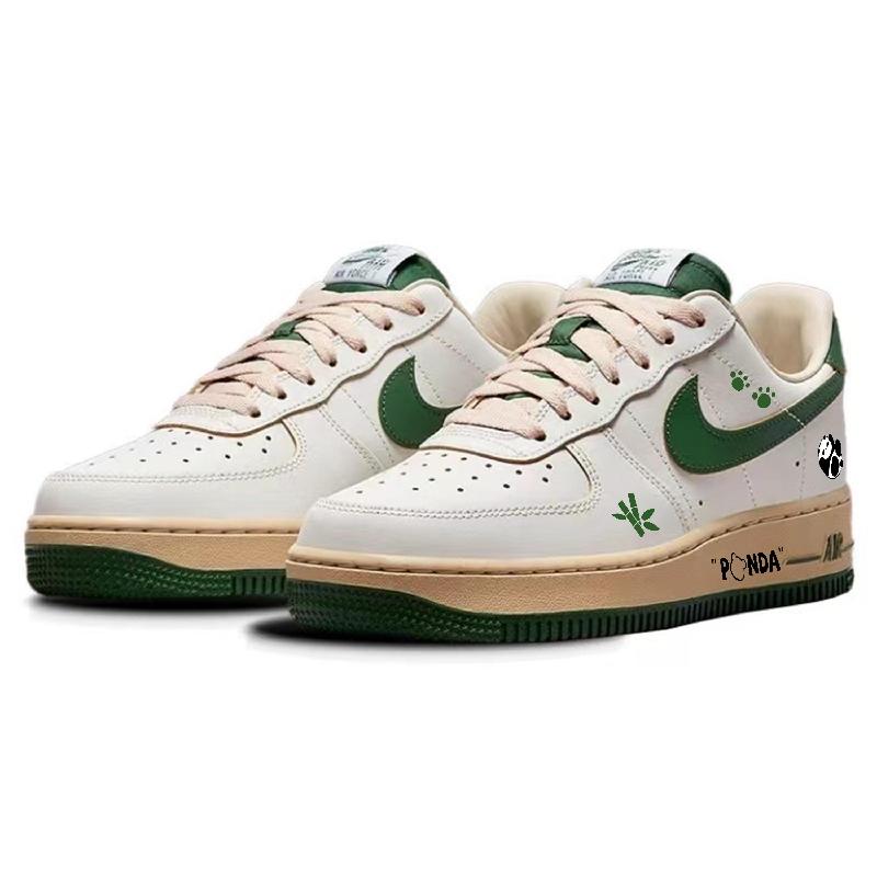 [Custom Mozhu Panda]  Air Force 1 Skateboard Shoes Women's Low-Top Green