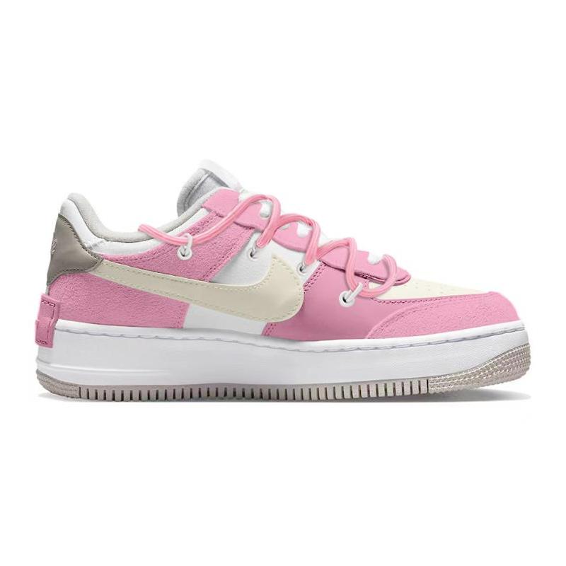 [Custom Sakura Pudding]  Air Force 1 Skateboarding Shoes Women's Low-top Beige