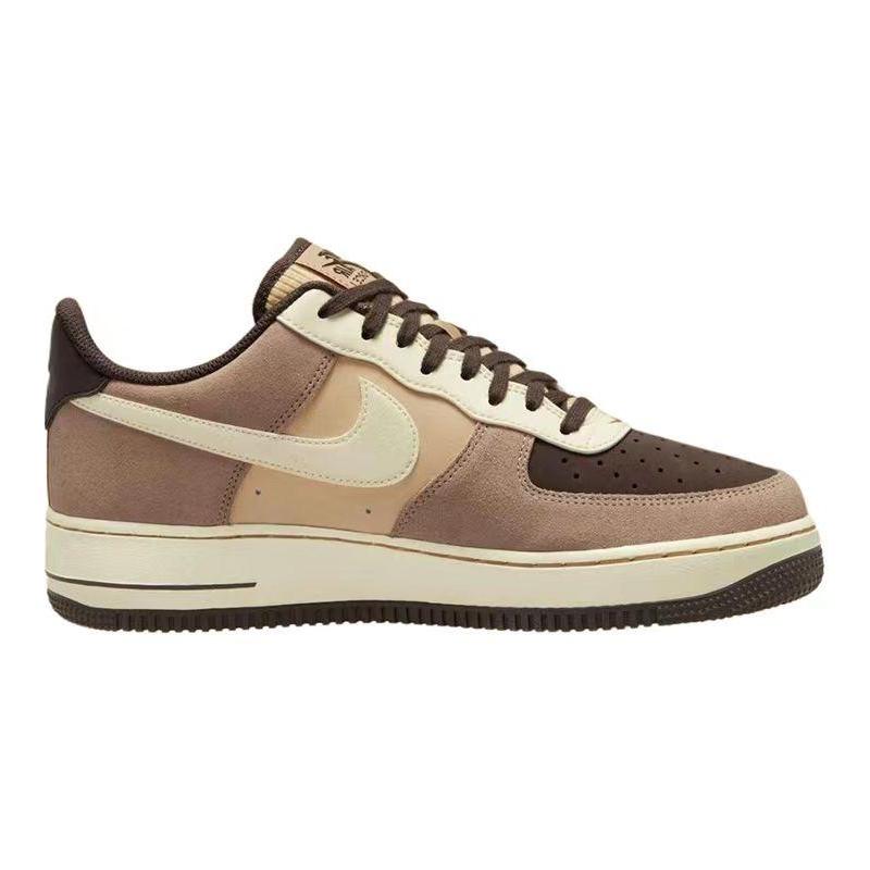 [Custom Lazy giant panda]  Air Force 1 Skateboard Shoes Men Low-Top Light Brown