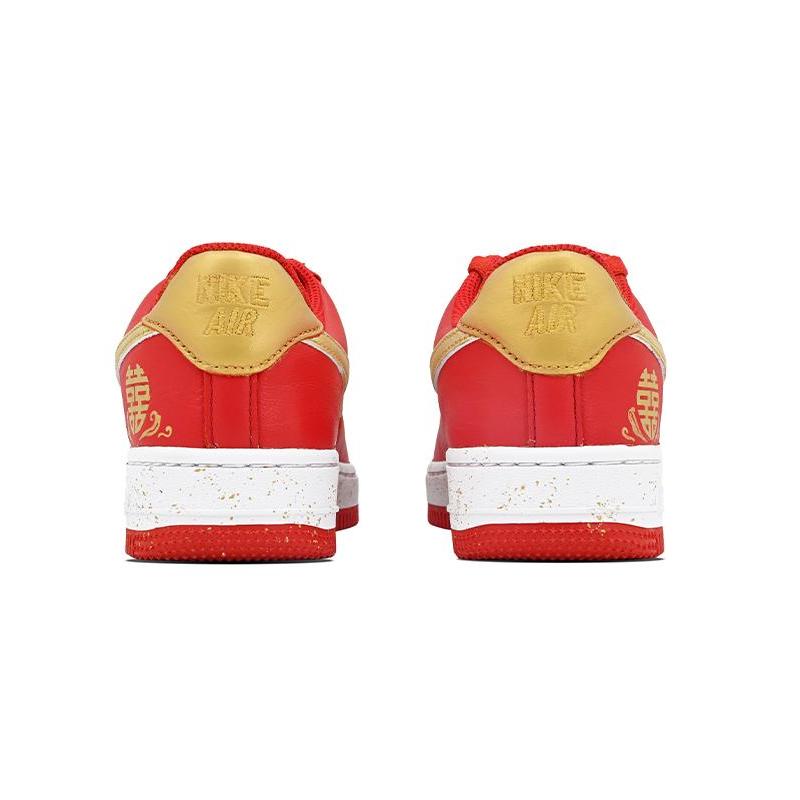 [Custom The same style for men and women leads to a happy marriage]  Air Force 1 Skateboarding Shoes Unisex Low-top Red/Gold