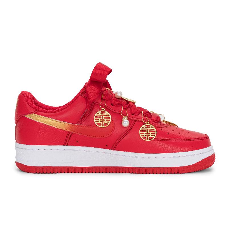 [Custom Auspicious cloud gradient wedding shoes]  Air Force 1 Skateboarding Shoes Unisex Low-top Red