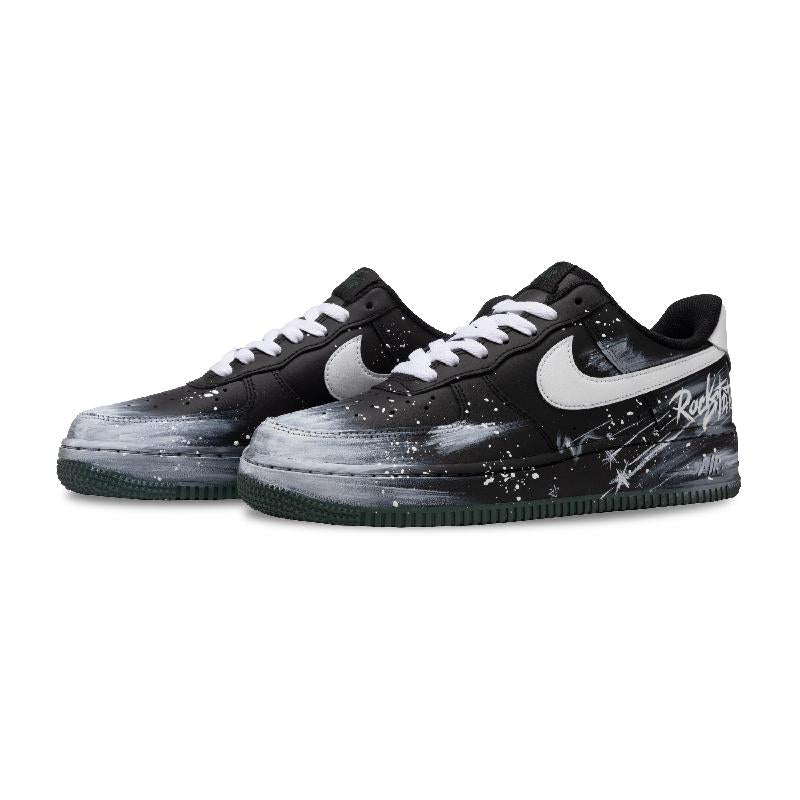[Custom Pulse Galaxy]  Air Force 1 Skateboard Shoes Unisex Low-Top White/Black