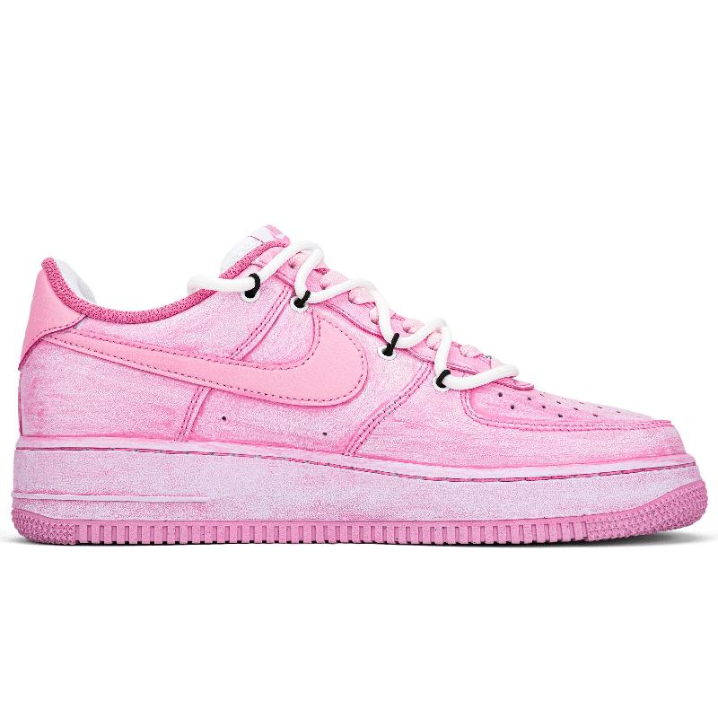 [Custom Pink Shadow Bear]  Air Force 1 Skateboarding Shoes Men Low-top White/pink