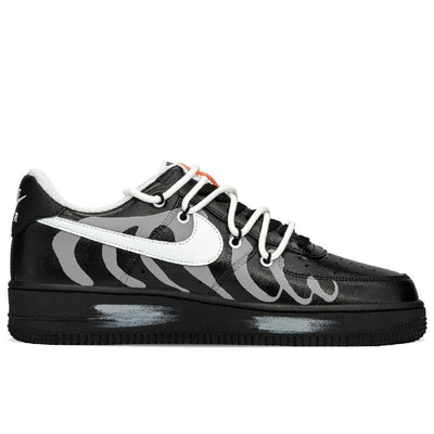 [Custom Flip the ribs]  Air Force 1 Skateboard Shoes Men Low-Top Black/Gray