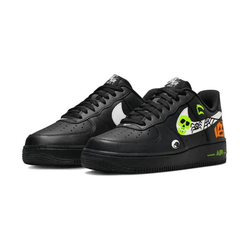 [Custom Halloween Signal]  Air Force 1 Skateboard Shoes Unisex Low-Top Black/Green/Orange