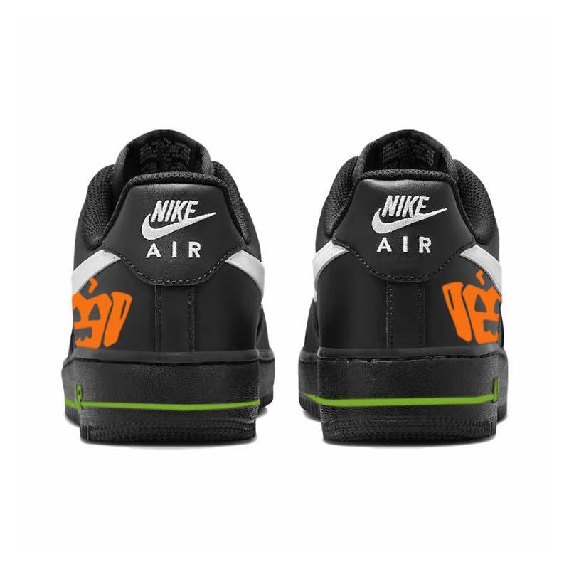 [Custom Halloween Signal]  Air Force 1 Skateboard Shoes Unisex Low-Top Black/Green/Orange