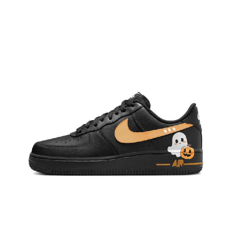 [Custom Cute little melon ghost]  Air Force 1 Skateboard Shoes Unisex Low-Top Orange