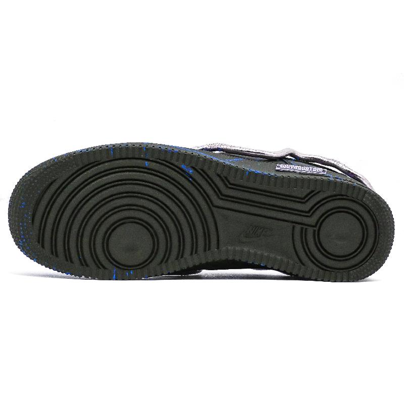 [Custom Snake blue men's style]  Air Force 1 Skateboarding Shoes Men Low-top Black/Blue/Silver