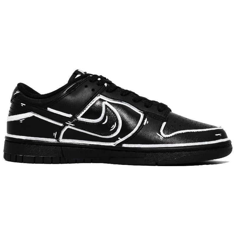 [Custom Dimensional Black Knight S-BOX]  Dunk Skateboarding Shoes Unisex Low-top White