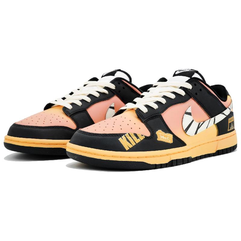 [Custom Penalty area]  Dunk Skateboarding Shoes Unisex Low-top Pink/Black