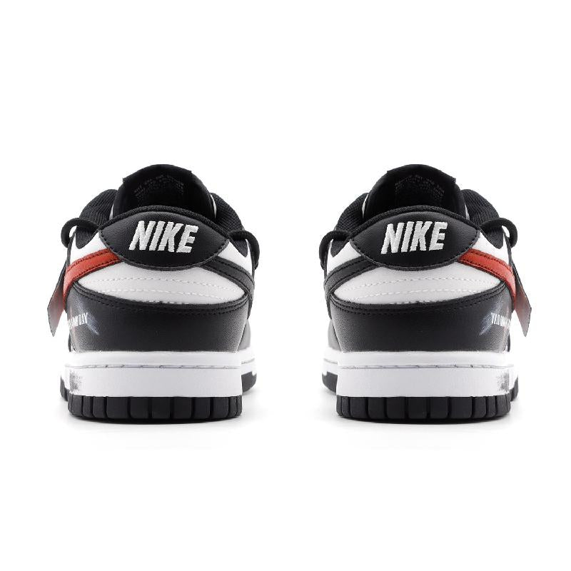 [Custom Keep Away from strangers Deconstruction]  Dunk Skateboarding Shoes Men Low-top Black/White/Red