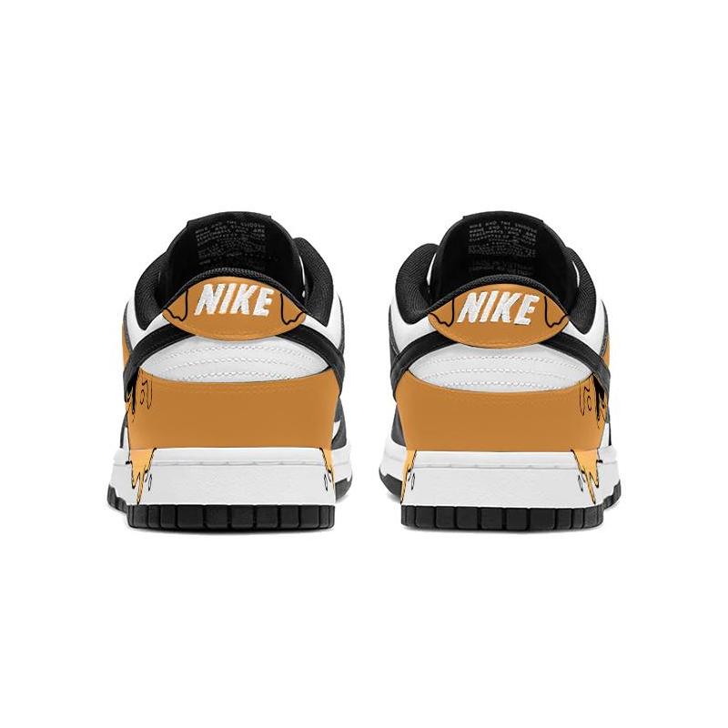 [Custom Yellow Runny Core]  Dunk Skateboarding Shoes Unisex Low-top White/black