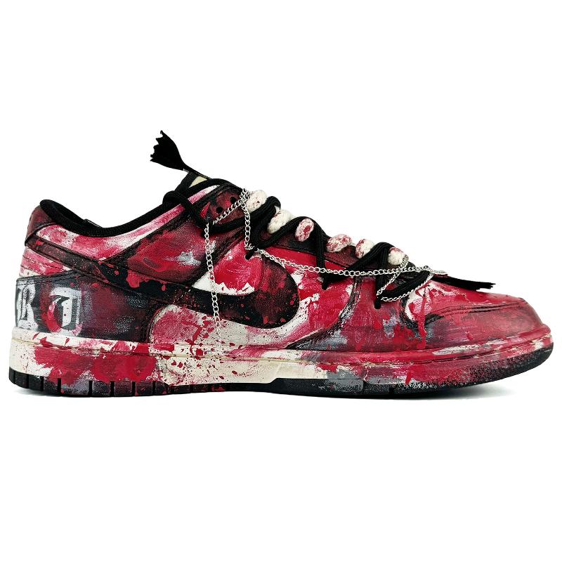 [Custom Crime Scene No. 7]  Dunk Skateboarding Shoes Men Low-top Black