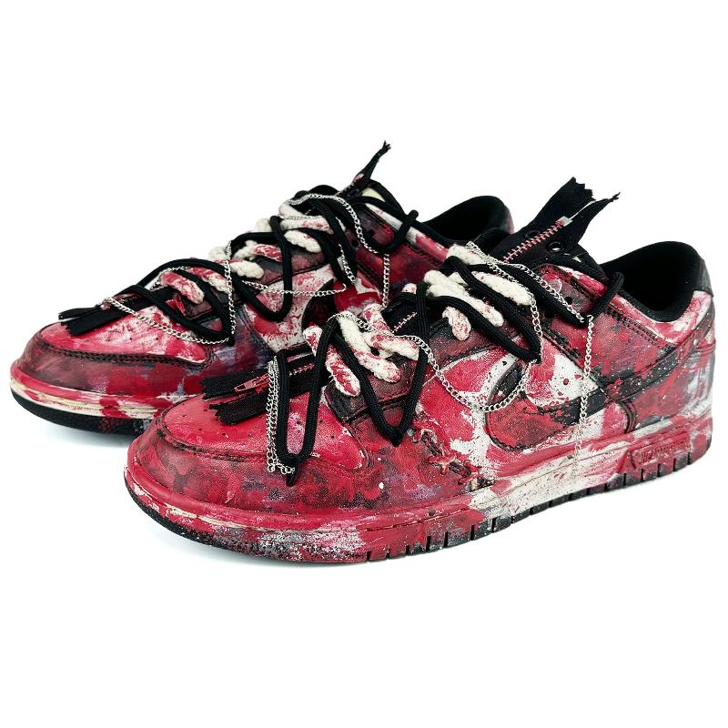 [Custom Crime Scene No. 7]  Dunk Skateboarding Shoes Men Low-top Black