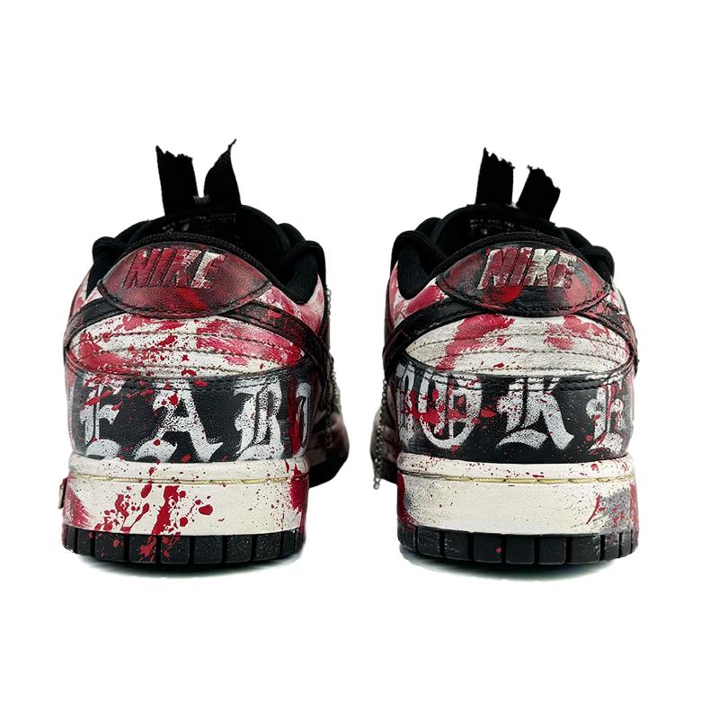 [Custom Crime Scene No. 7]  Dunk Skateboarding Shoes Men Low-top Black