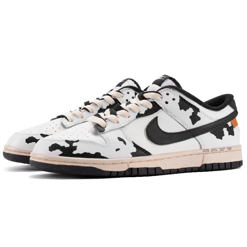 [Custom Male oolong]  Dunk Skateboarding Shoes Unisex Low-top Black/White/Brown