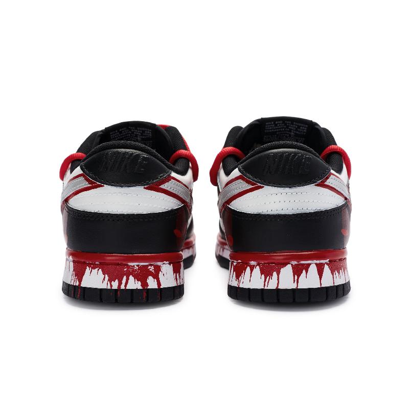 [Custom Male Shadow cult]  Dunk Skateboarding Shoes Unisex Low-top Silver/White