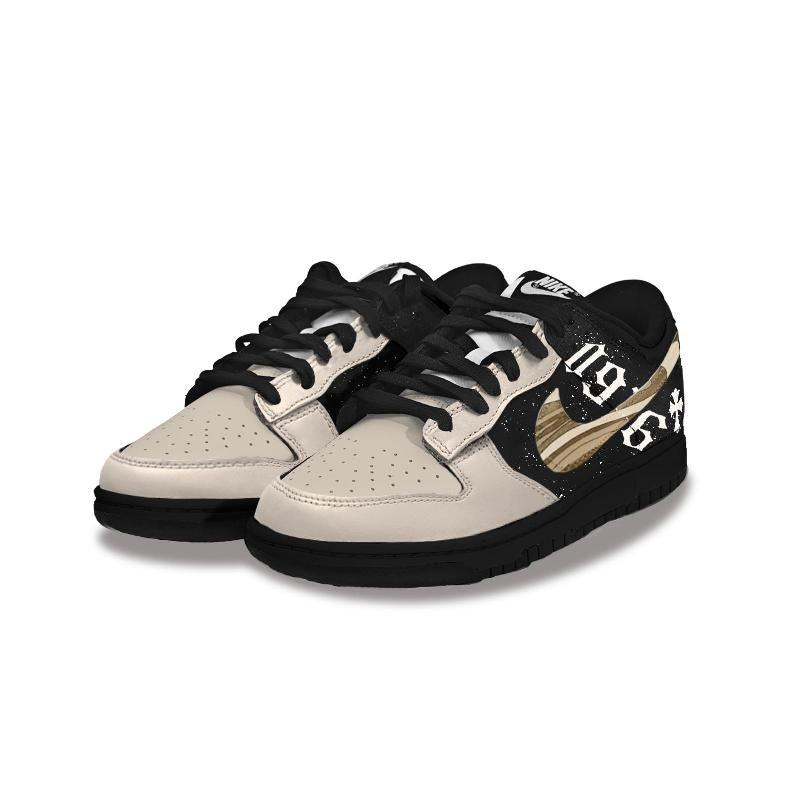 [Custom Men's Saturn]  Dunk Skateboarding Shoes Men Low-top Black Beige