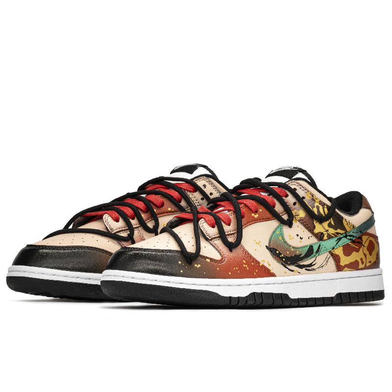 [Custom Ink-wash koi]  Dunk Skateboarding Shoes Men