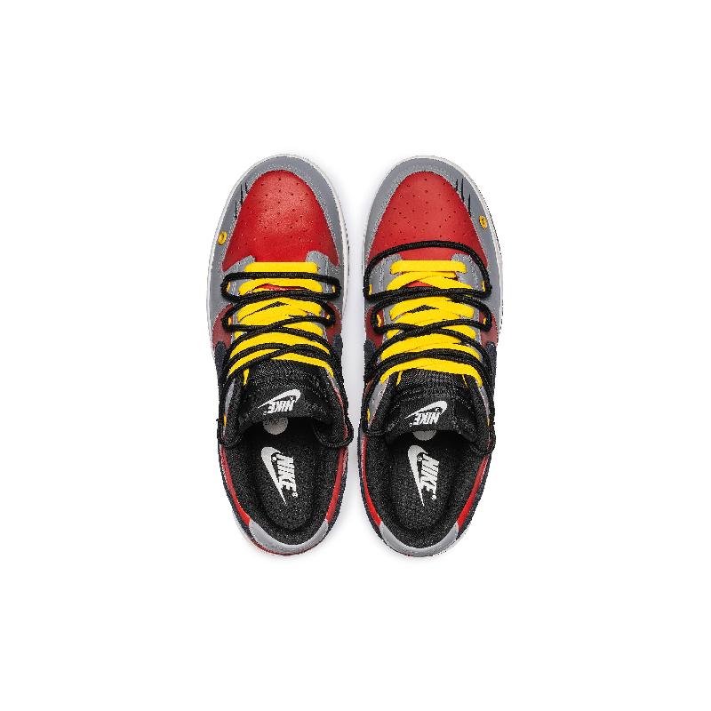 [Custom The evening clouds are ablaze with red]  Dunk Skateboarding Shoes Unisex Low-top Gray/Yellow