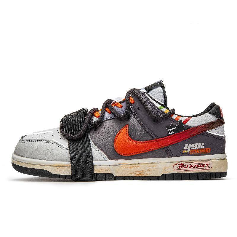[Custom A Journey of Survival]  Dunk Skateboarding Shoes Unisex Low-top Black/Gray/Orange