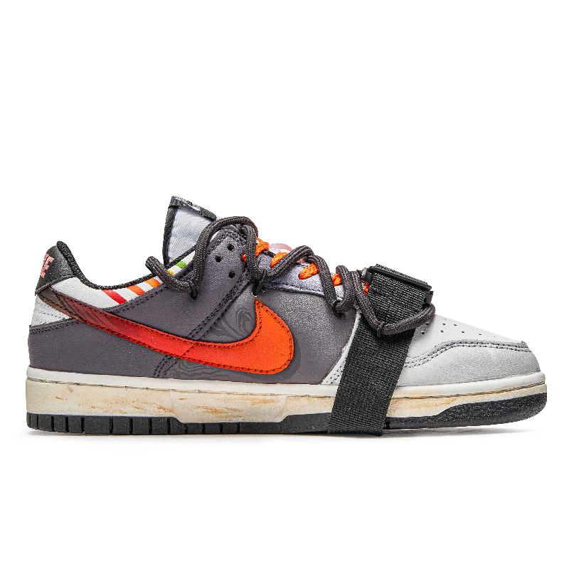 [Custom A Journey of Survival]  Dunk Skateboarding Shoes Unisex Low-top Black/Gray/Orange