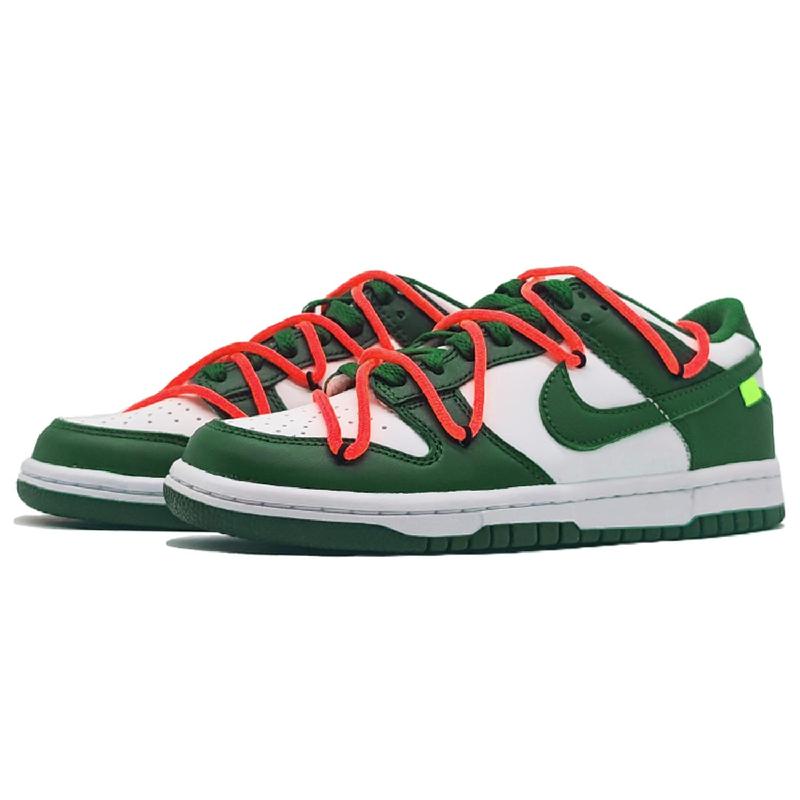 [Custom SAN Remo Green men's style]  Dunk Skateboarding Shoes Unisex Low-top Green/White