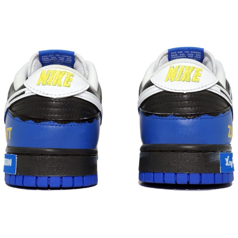 [Custom Free Gundam S-BOX]  Dunk Skateboarding Shoes Men Low-top Black/white/blue